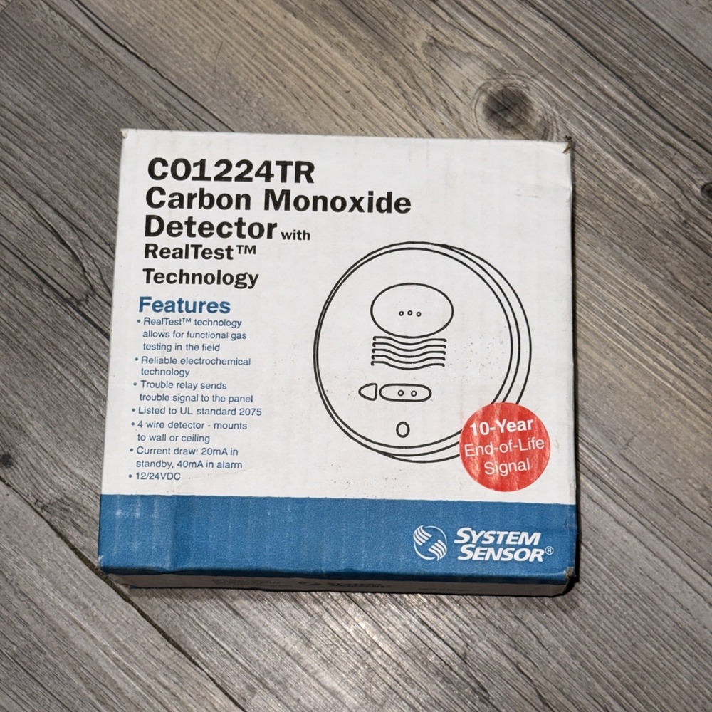 System Sensor Carbon Monoxide Detector CO1224TR with RealTest 12/24 VDC